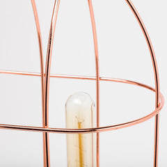 Sutton Black Rose-Gold Metal Cylindrical Cage Three Bulb Table Lamp - Ornate Home