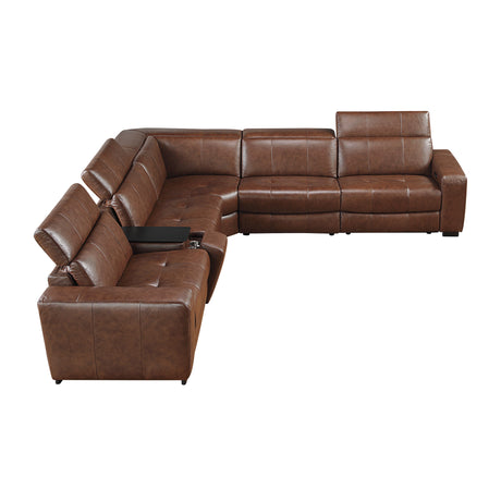 Sutton Brown 6-Piece Modular Power Reclining Sectional - Ornate Home