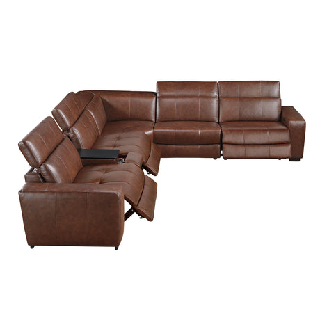 Sutton Brown 6-Piece Modular Power Reclining Sectional - Ornate Home