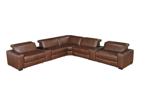 Sutton Brown 7-Piece Modular Power Reclining Sectional - Ornate Home