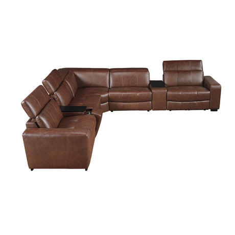 Sutton Brown 7-Piece Modular Power Reclining Sectional - Ornate Home