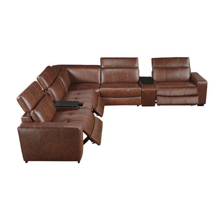 Sutton Brown 7-Piece Modular Power Reclining Sectional - Ornate Home