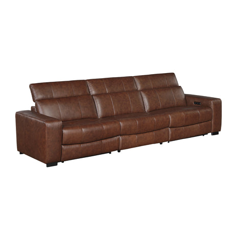 Sutton Brown Power Double Reclining Sofa - Ornate Home