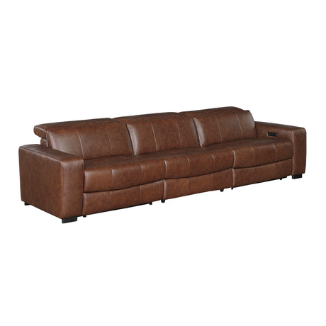 Sutton Brown Power Double Reclining Sofa - Ornate Home