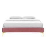 Sutton Dusty Rose Performance Velvet Full Bed Frame - Ornate Home