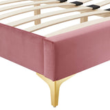 Sutton Dusty Rose Performance Velvet Full Bed Frame - Ornate Home