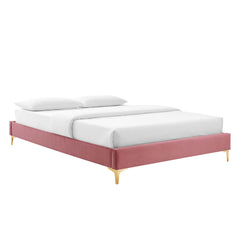 Sutton Dusty Rose Performance Velvet Full Bed Frame - Ornate Home