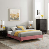 Sutton Dusty Rose Performance Velvet Queen Bed Frame - Ornate Home
