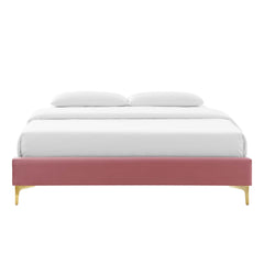 Sutton Dusty Rose Performance Velvet Queen Bed Frame - Ornate Home