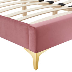 Sutton Dusty Rose Performance Velvet Queen Bed Frame - Ornate Home