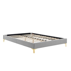 Sutton Light Gray Performance Velvet Full Bed Frame - Ornate Home