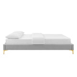 Sutton Light Gray Performance Velvet Full Bed Frame - Ornate Home