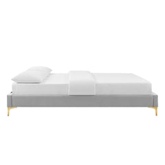 Sutton Light Gray Performance Velvet Full Bed Frame - Ornate Home