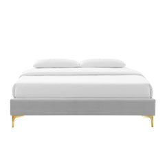 Sutton Light Gray Performance Velvet Full Bed Frame - Ornate Home