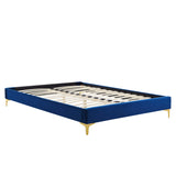 Sutton Navy Performance Velvet Full Bed Frame - Ornate Home