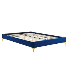 Sutton Navy Performance Velvet Full Bed Frame - Ornate Home