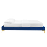 Sutton Navy Performance Velvet Full Bed Frame - Ornate Home