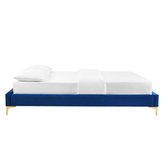 Sutton Navy Performance Velvet Full Bed Frame - Ornate Home