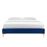 Sutton Navy Performance Velvet Full Bed Frame - Ornate Home