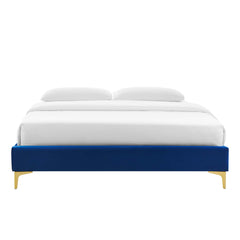 Sutton Navy Performance Velvet Full Bed Frame - Ornate Home