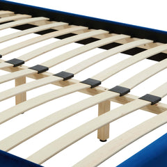 Sutton Navy Performance Velvet Full Bed Frame - Ornate Home