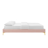 Sutton Pink Performance Velvet Full Bed Frame - Ornate Home