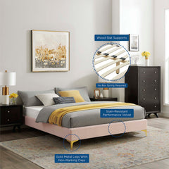 Sutton Pink Performance Velvet Queen Bed Frame - Ornate Home