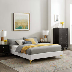 Sutton White Performance Velvet Full Bed Frame - Ornate Home