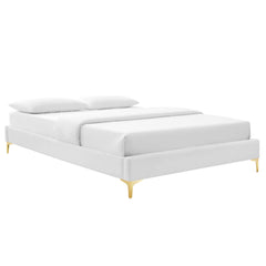 Sutton White Performance Velvet Full Bed Frame - Ornate Home