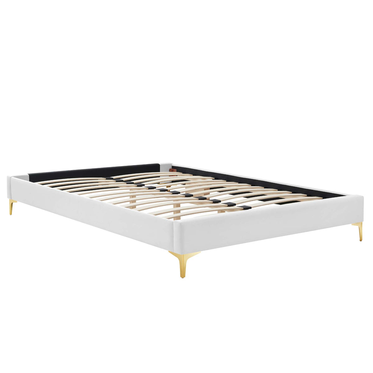 Sutton White Performance Velvet King Bed Frame - Ornate Home