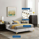 Sutton White Performance Velvet King Bed Frame - Ornate Home