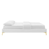 Sutton White Performance Velvet Queen Bed Frame - Ornate Home