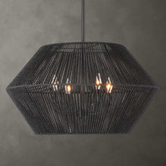 Suva Black 4 Light Rope Pendant - Ornate Home