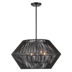 Suva Black 4 Light Rope Pendant - Ornate Home
