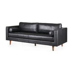 Svend Black Leather Sofa - Ornate Home