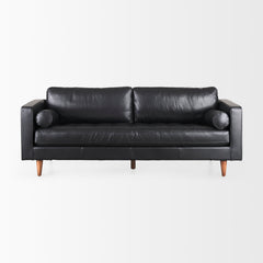 Svend Black Leather Sofa - Ornate Home