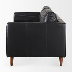 Svend Black Leather Sofa - Ornate Home