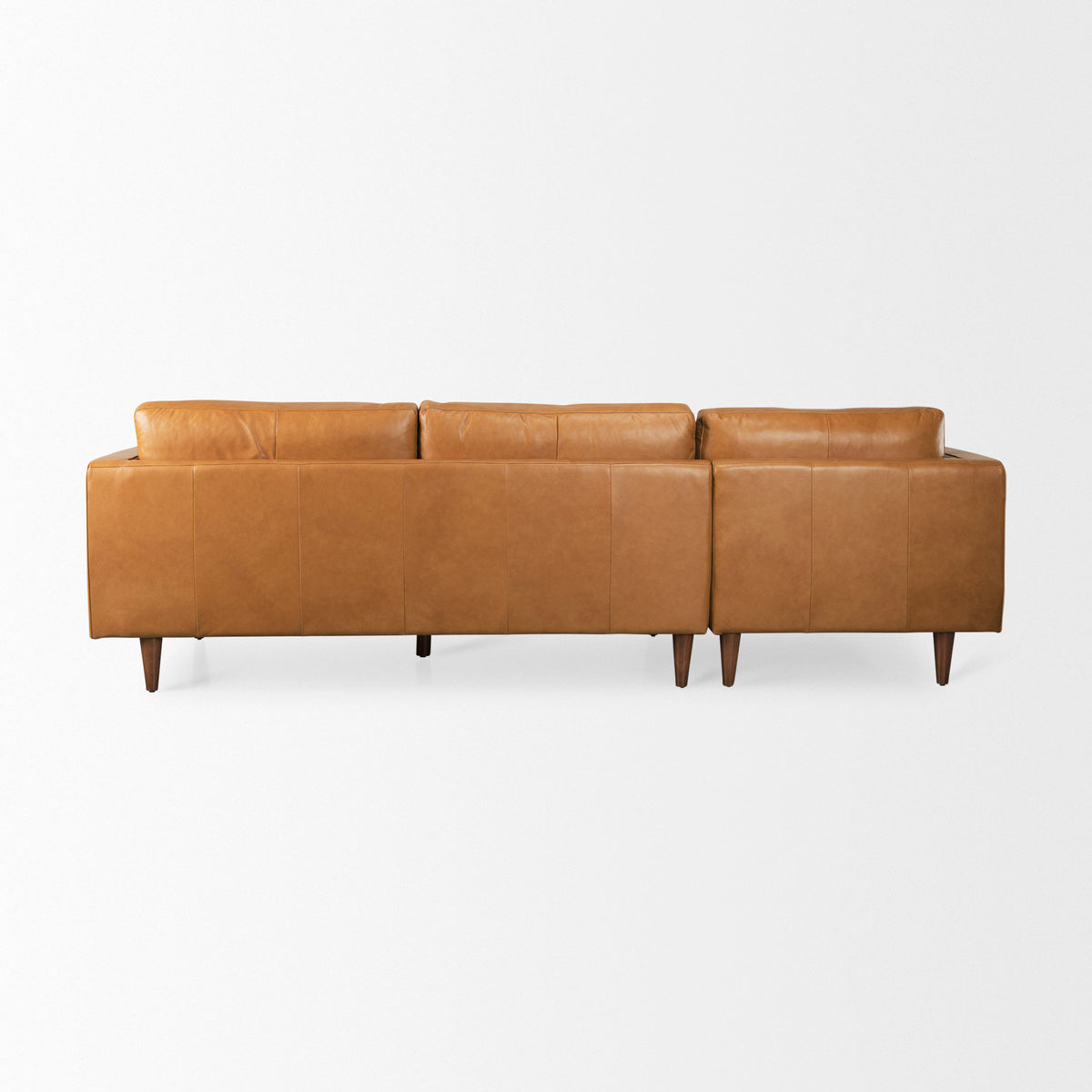 Svend Tan Leather Left Chaise Sectional Sofa - Ornate Home