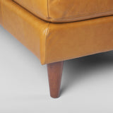 Svend Tan Leather Left Chaise Sectional Sofa - Ornate Home