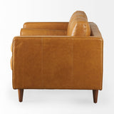 Svend Tan Leather Loveseat Sofa - Ornate Home