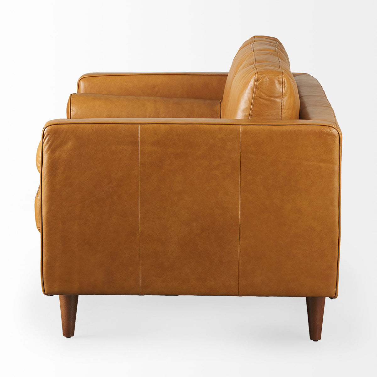 Svend Tan Leather Loveseat Sofa - Ornate Home
