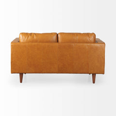 Svend Tan Leather Loveseat Sofa - Ornate Home