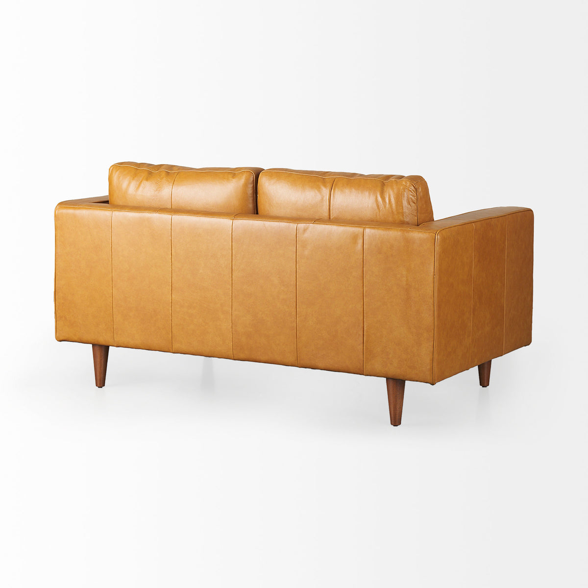 Svend Tan Leather Loveseat Sofa - Ornate Home