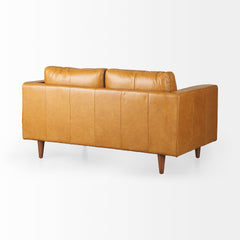 Svend Tan Leather Loveseat Sofa - Ornate Home
