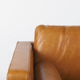 Svend Tan Leather Loveseat Sofa - Ornate Home