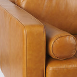 Svend Tan Leather Loveseat Sofa - Ornate Home