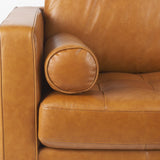 Svend Tan Leather Loveseat Sofa - Ornate Home