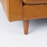 Svend Tan Leather Loveseat Sofa - Ornate Home