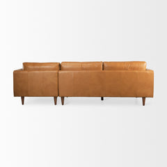 Svend Tan Leather Right Chaise Sectional Sofa - Ornate Home