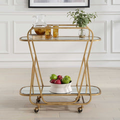 Swain Brass Serving Cart - Ornate Home